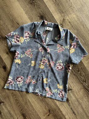 Vintage 1990s Jean Works Floral Camp Shirt | Made in Canada